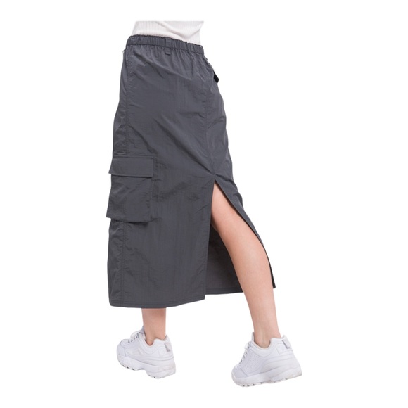 Slate Cargo Skirt W/Side Pocket Detail & Rear Slit NWT - (#0078) - Picture 3 of 3